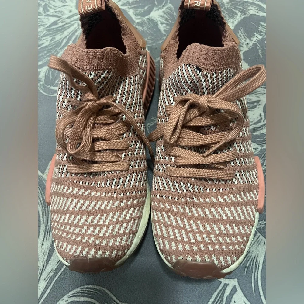 Adidas NMD PR1 Primeknit Sneakers Ash Pink Womens Size 8
